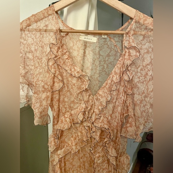 DÔEN Antoinette Dress in Adobe Tea Floral - size Small - 100% Silk maxi Dress - Picture 6 of 7